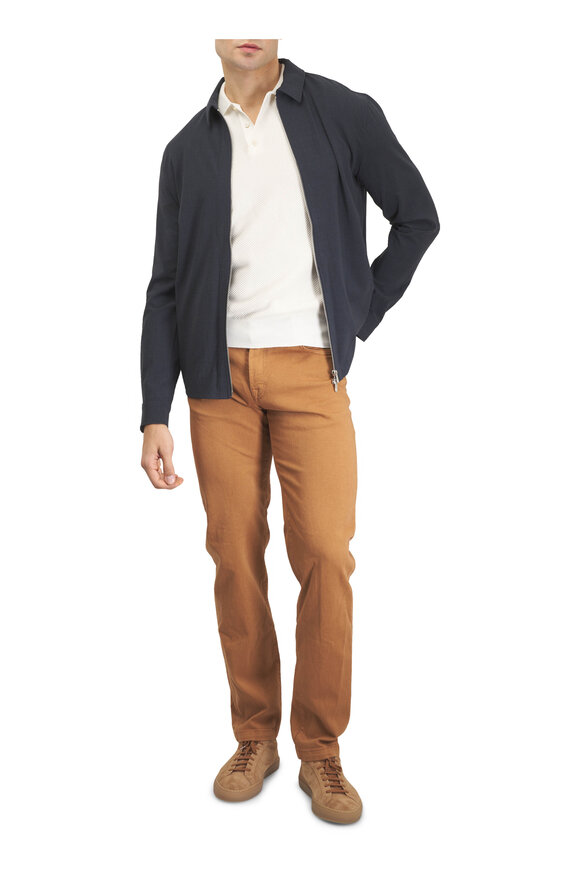 Marco Pescarolo Petrol Clean Stretch Wool Short Zip Jacket - view 2