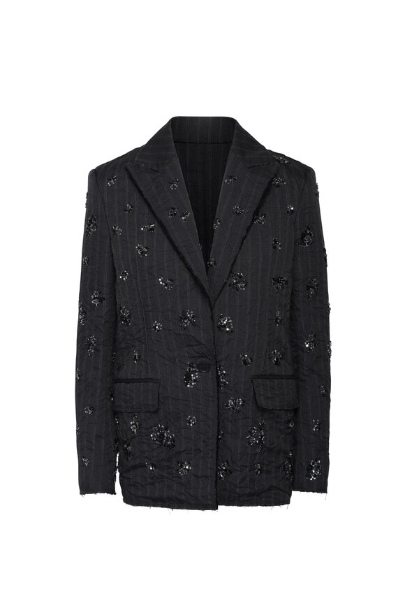 Simkhai Murphy Charcoal Grey Embellished Blazer