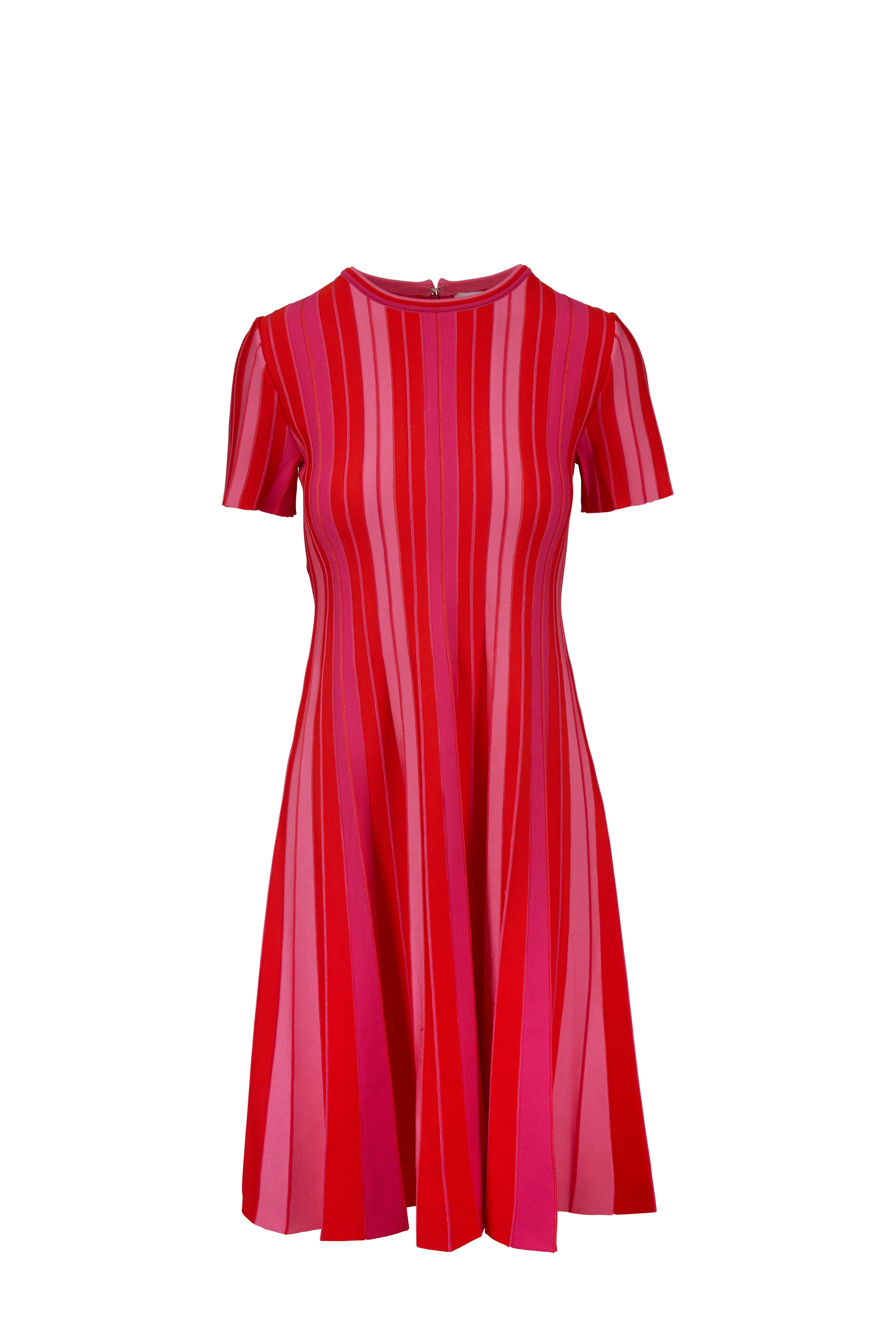 Carolina Herrera - Cayenne Striped Pleated Knit Dress