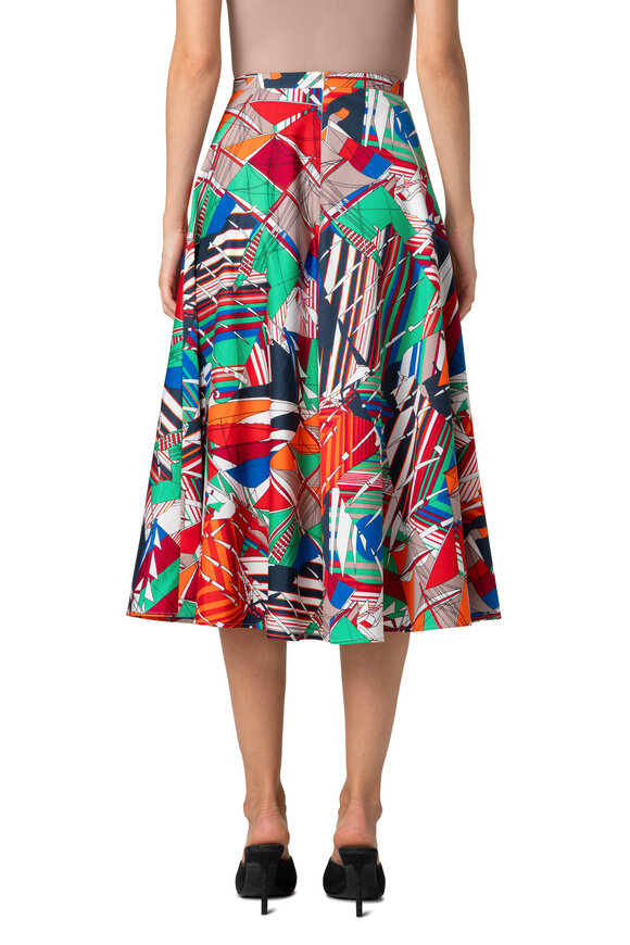 Akris Punto - Sea Clipper Cotton Satin Midi Skirt