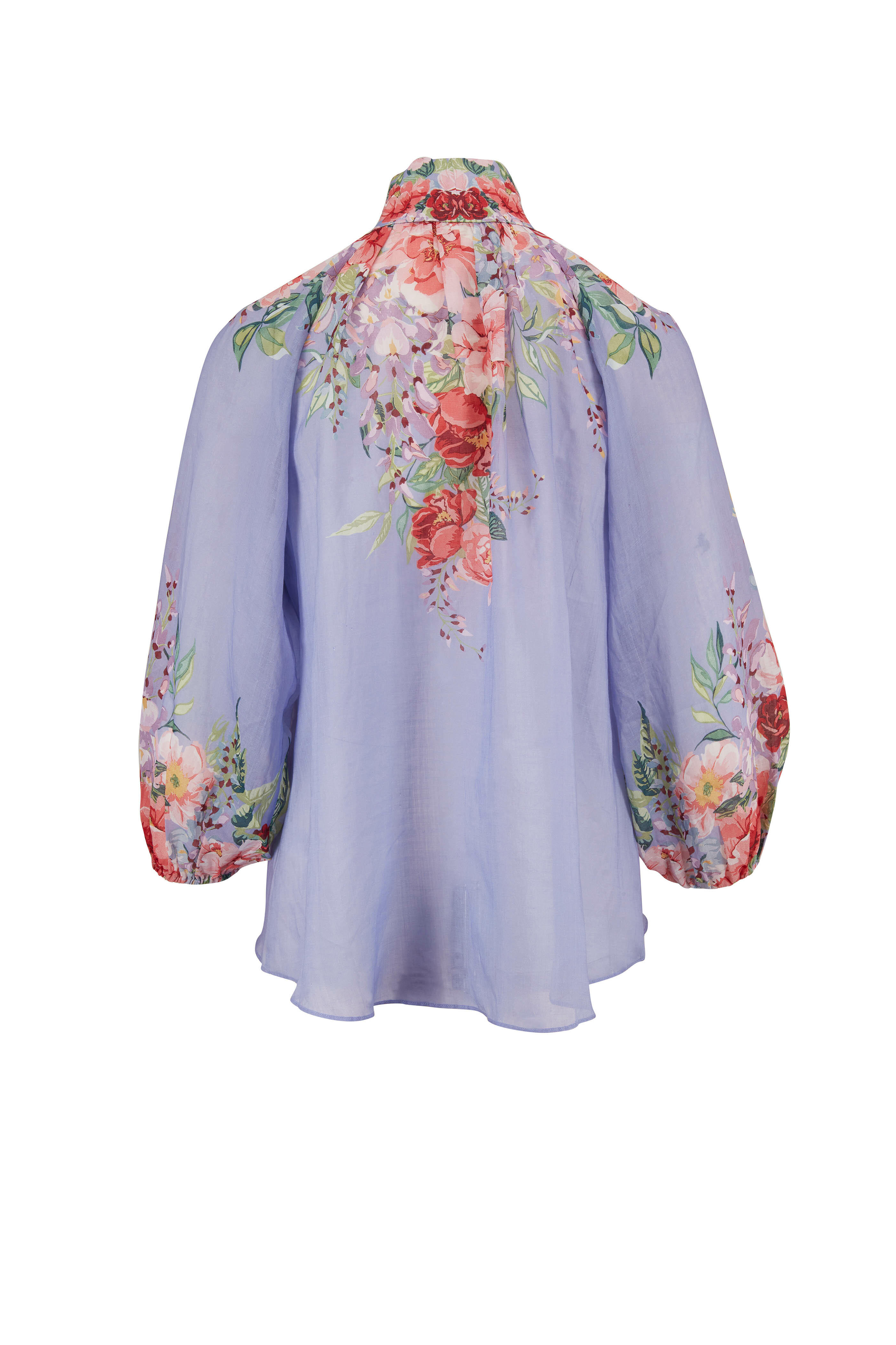 Zimmermann - Bellitude Light Blue Floral Blouse | Mitchell