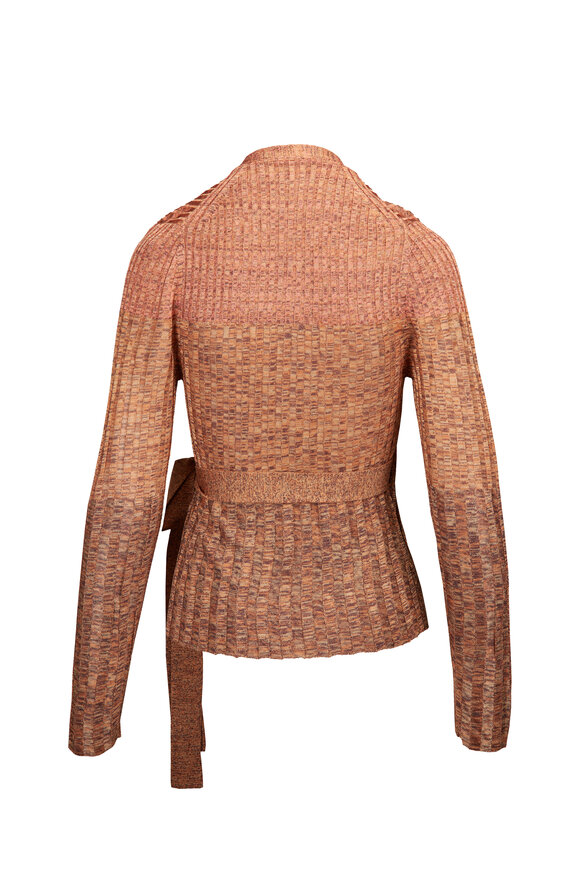 Zimmermann Mouline Chocolate Multi Ribbed Wrap Top - view 2