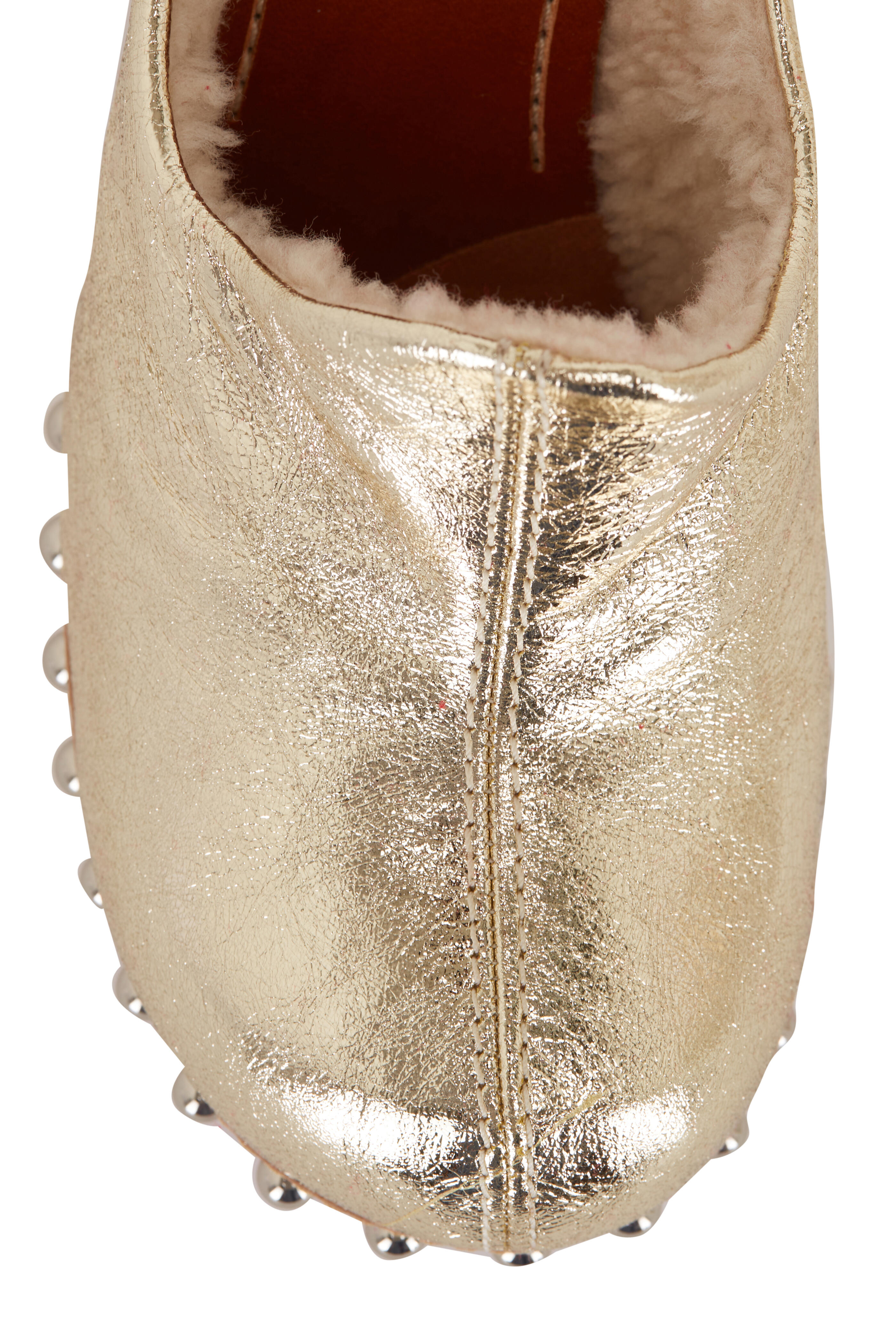 Christian Louboutin - Joan Metallic Shearling Lined Clog, 130mm