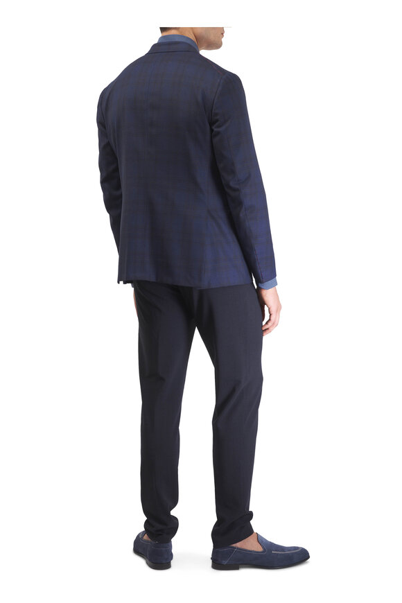 Marco Pescarolo Evo Navy Wool Crepe Dress Pant - view 3