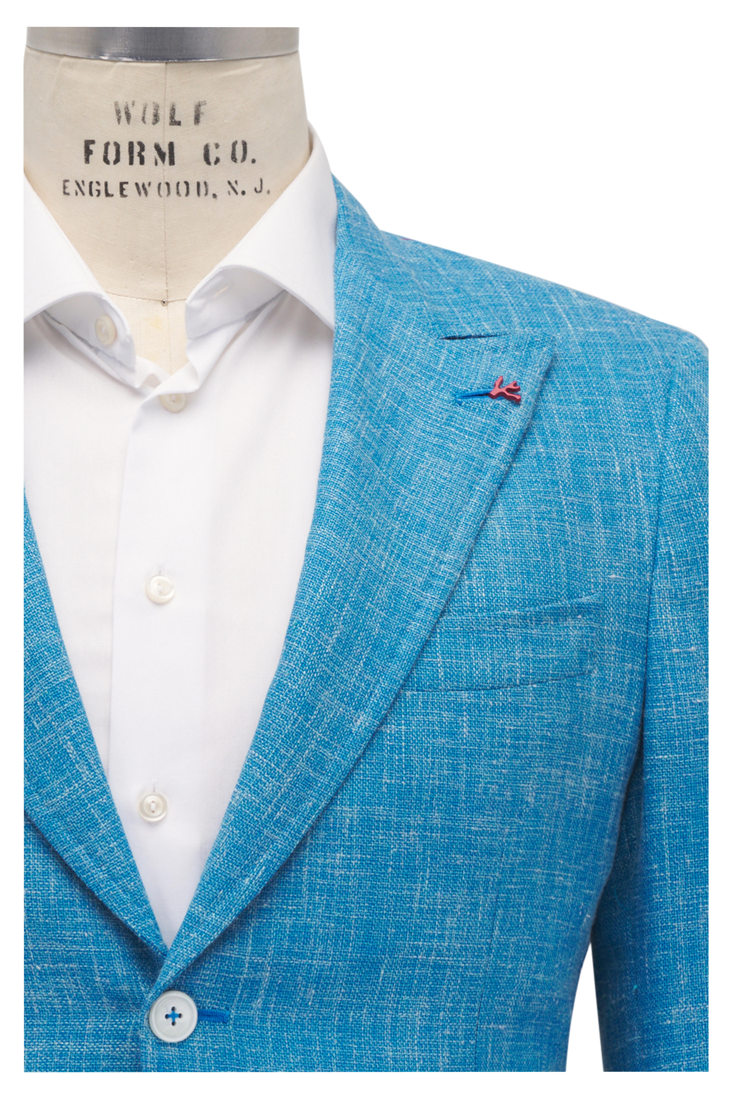 Isaia - Turquoise Wool, Silk & Linen Sportcoat