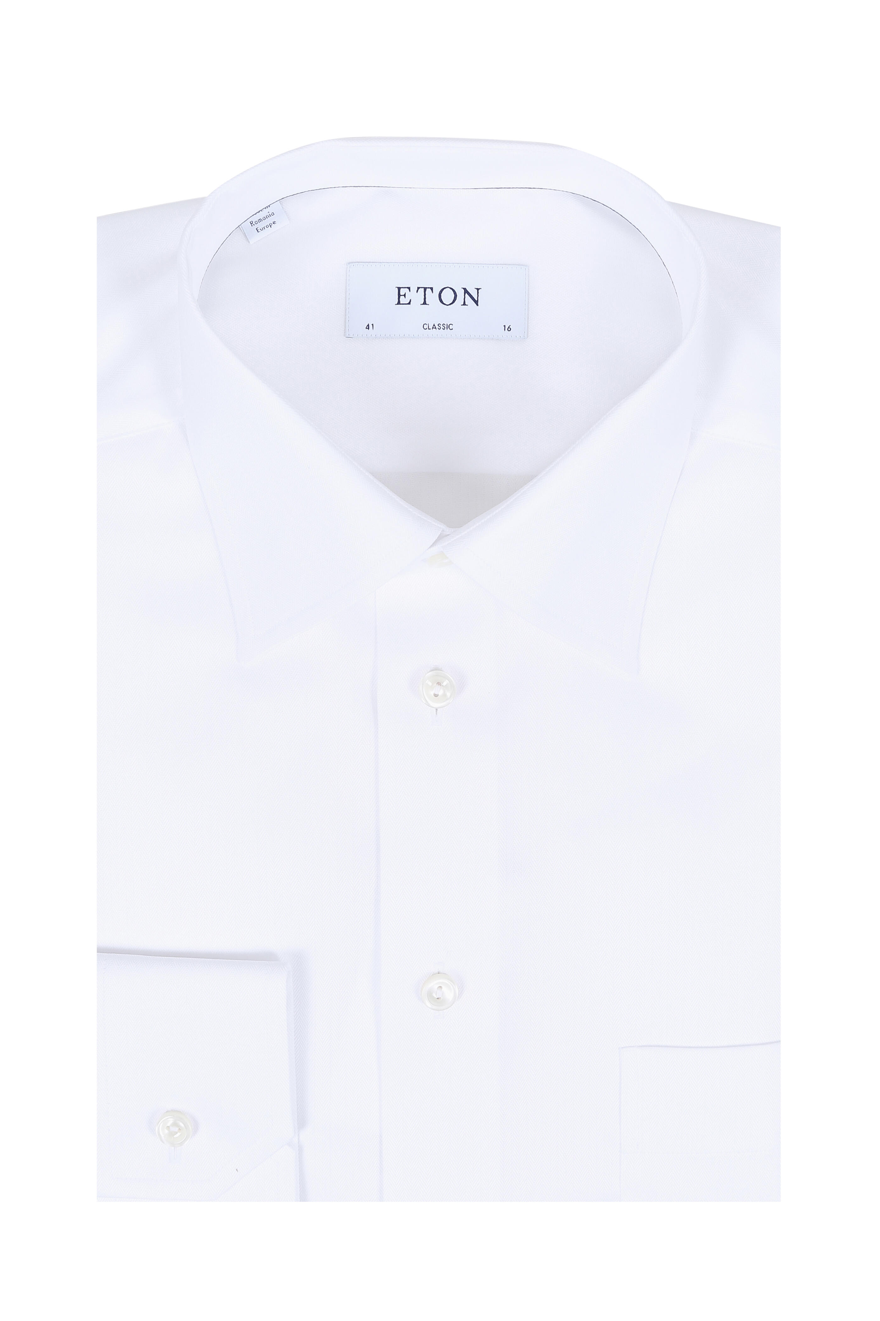 herringbone vs solid dress shirt Fitted Slim Pink Twill Herringbone Stripe Non-Iron Shirt