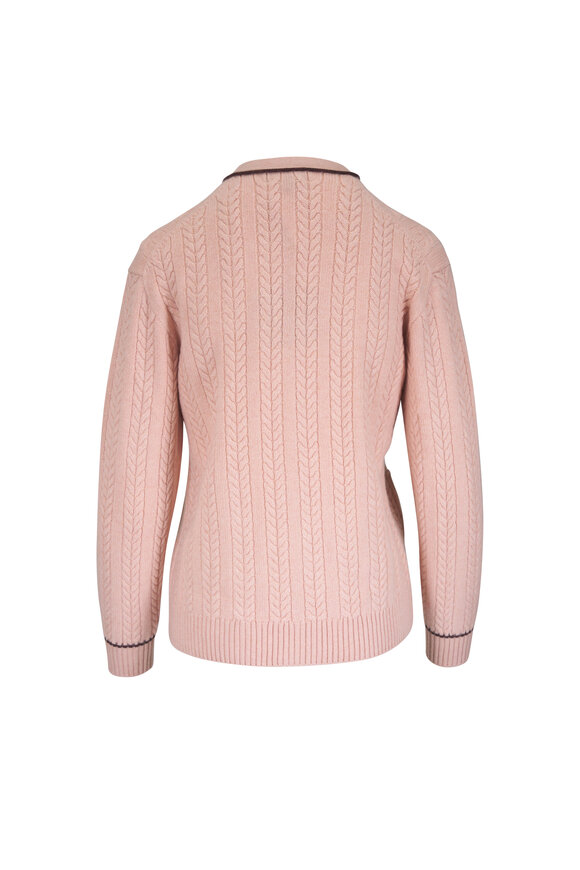Loro Piana Cypress Blushing Beige Mélange Cashmere Cardigan - view 2