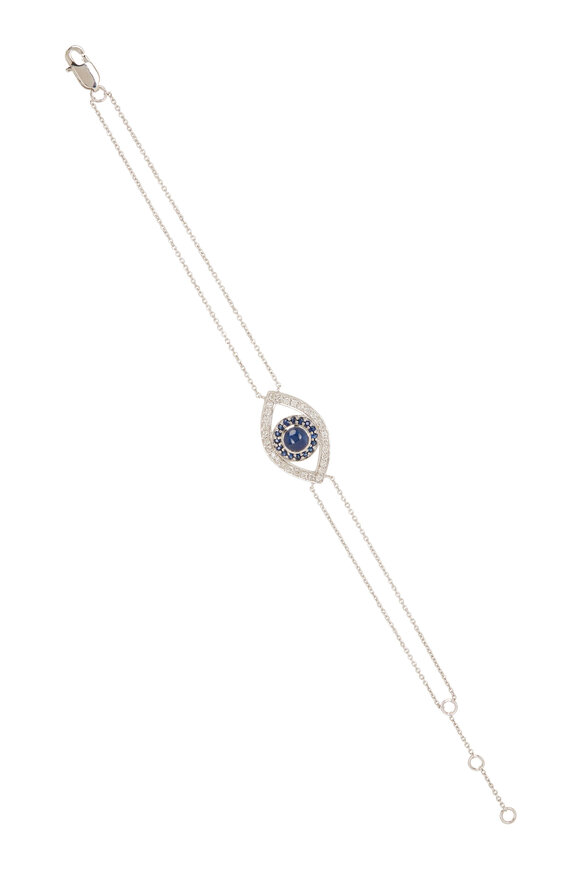 Kai Linz - Diamond & Blue Sapphire Evil Eye Chain Bracelet