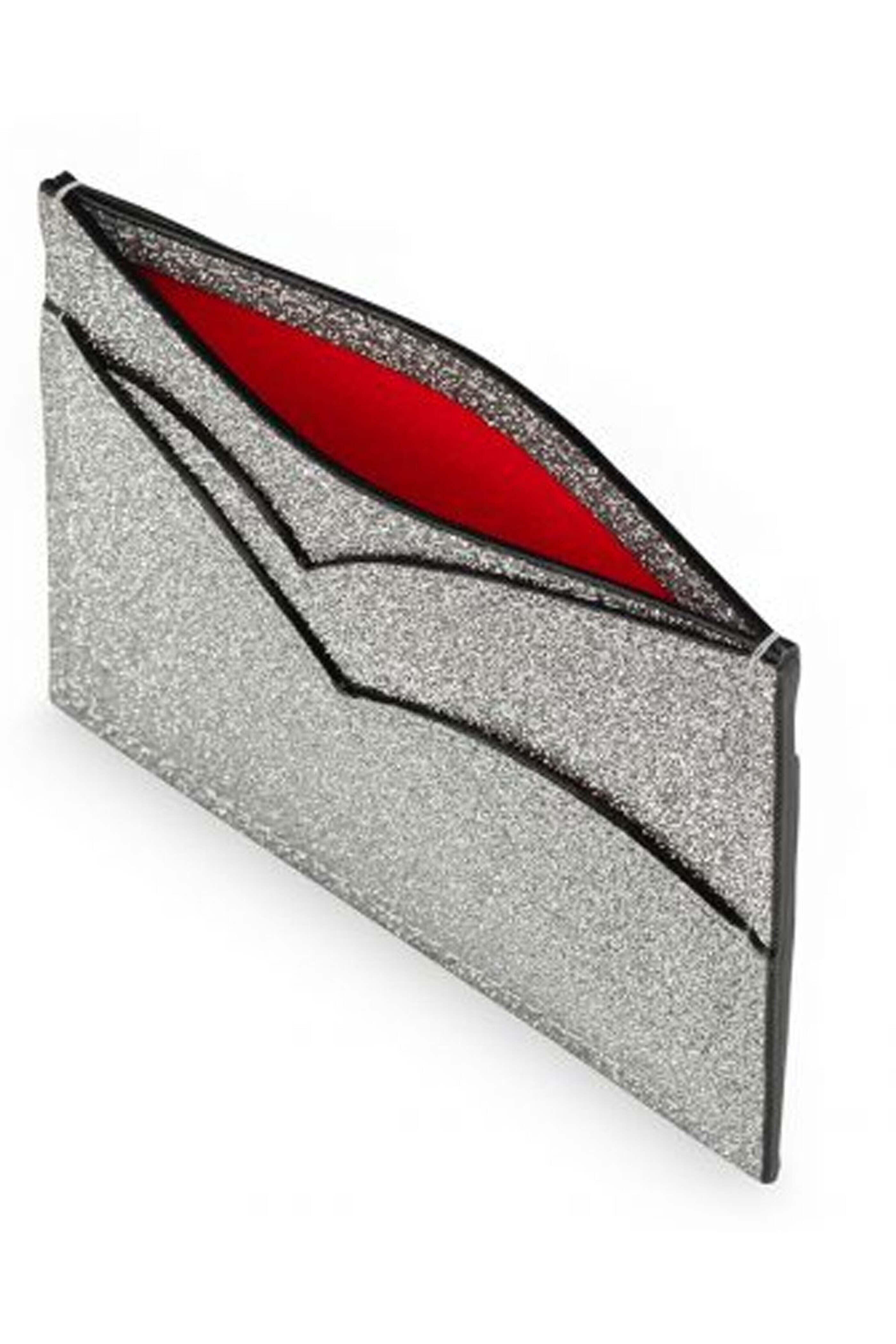 Christian Louboutin - Hot Chick Glitter Card Holder in Silver