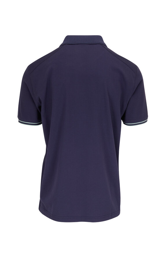 Raffi - Midnight Blue Aqua Cotton Trim Polo