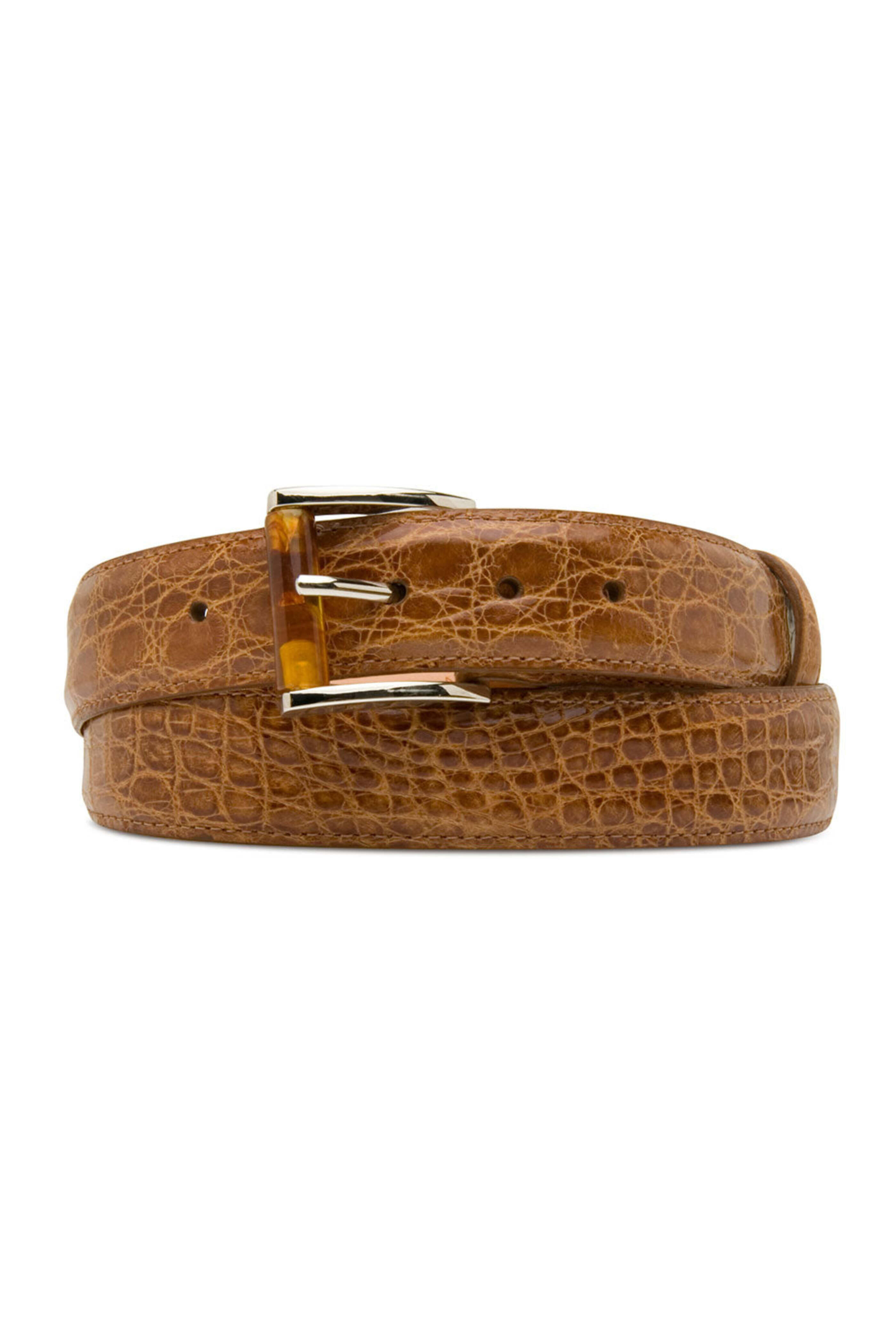 Martin Dingman - Honey Wallace Two Buckle Crocodile Dress Belt