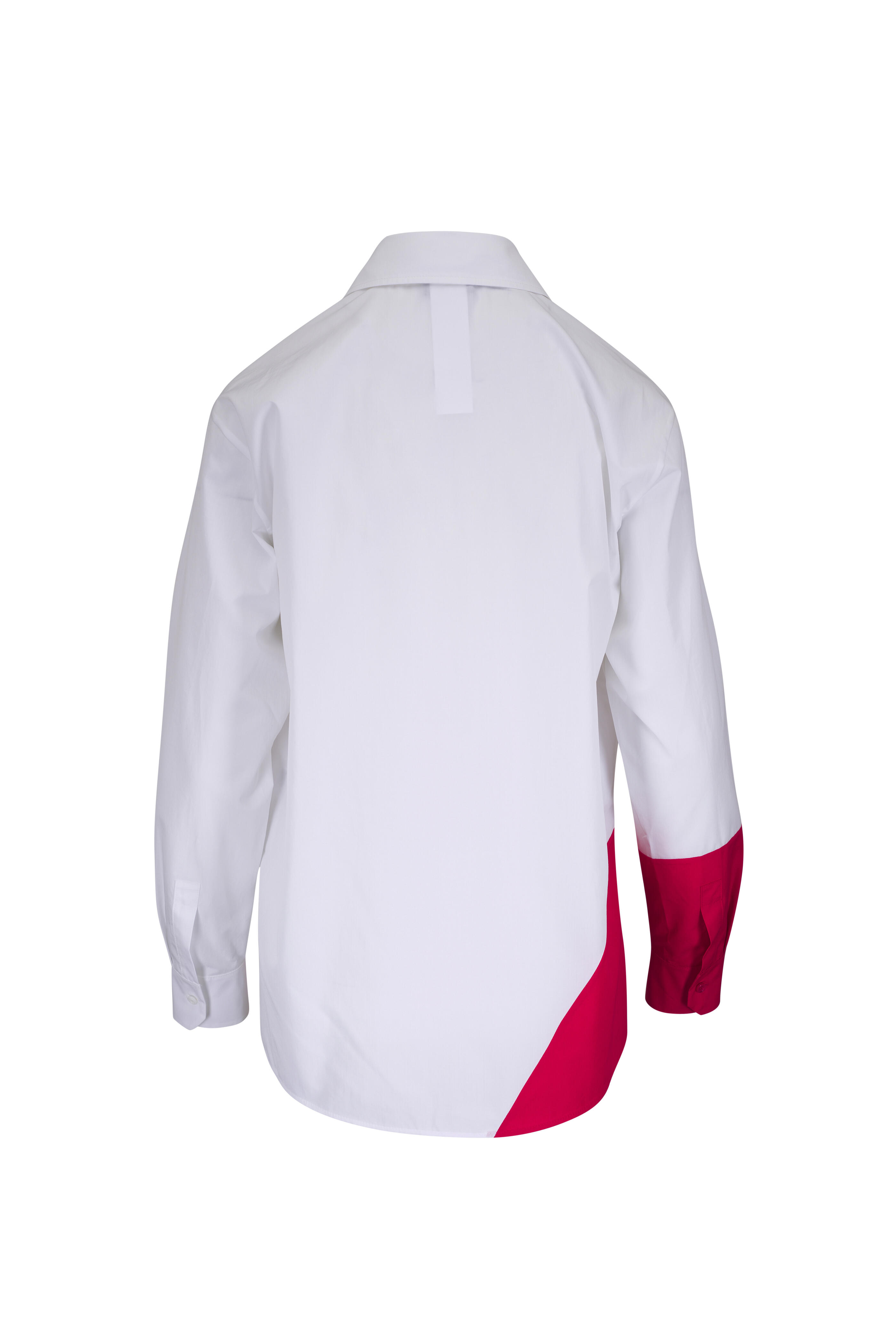 Akris - Polygon Ecru & Vermillion Cotton Button Up Shirt