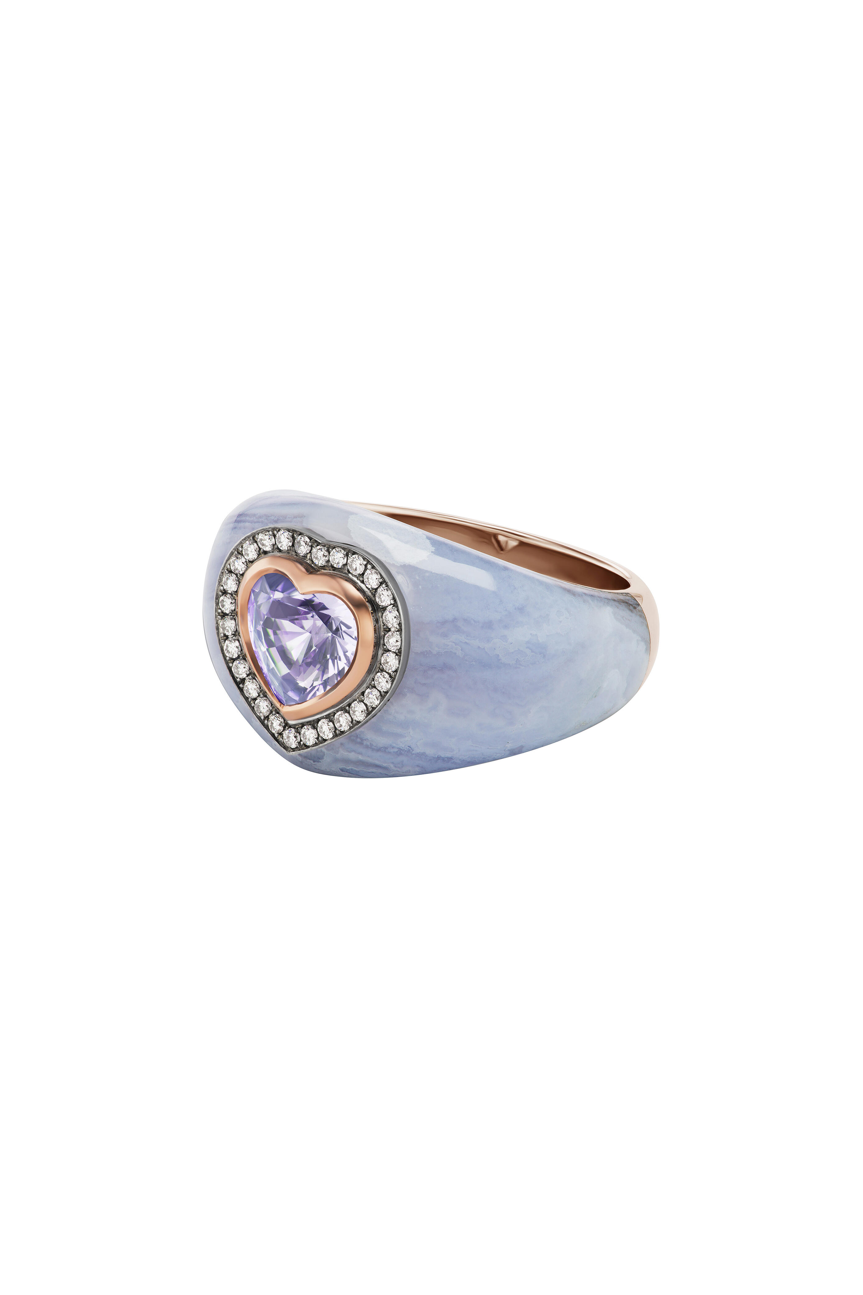 Emily P. Wheeler - Chubby Diamond Sapphire & Agate Ring