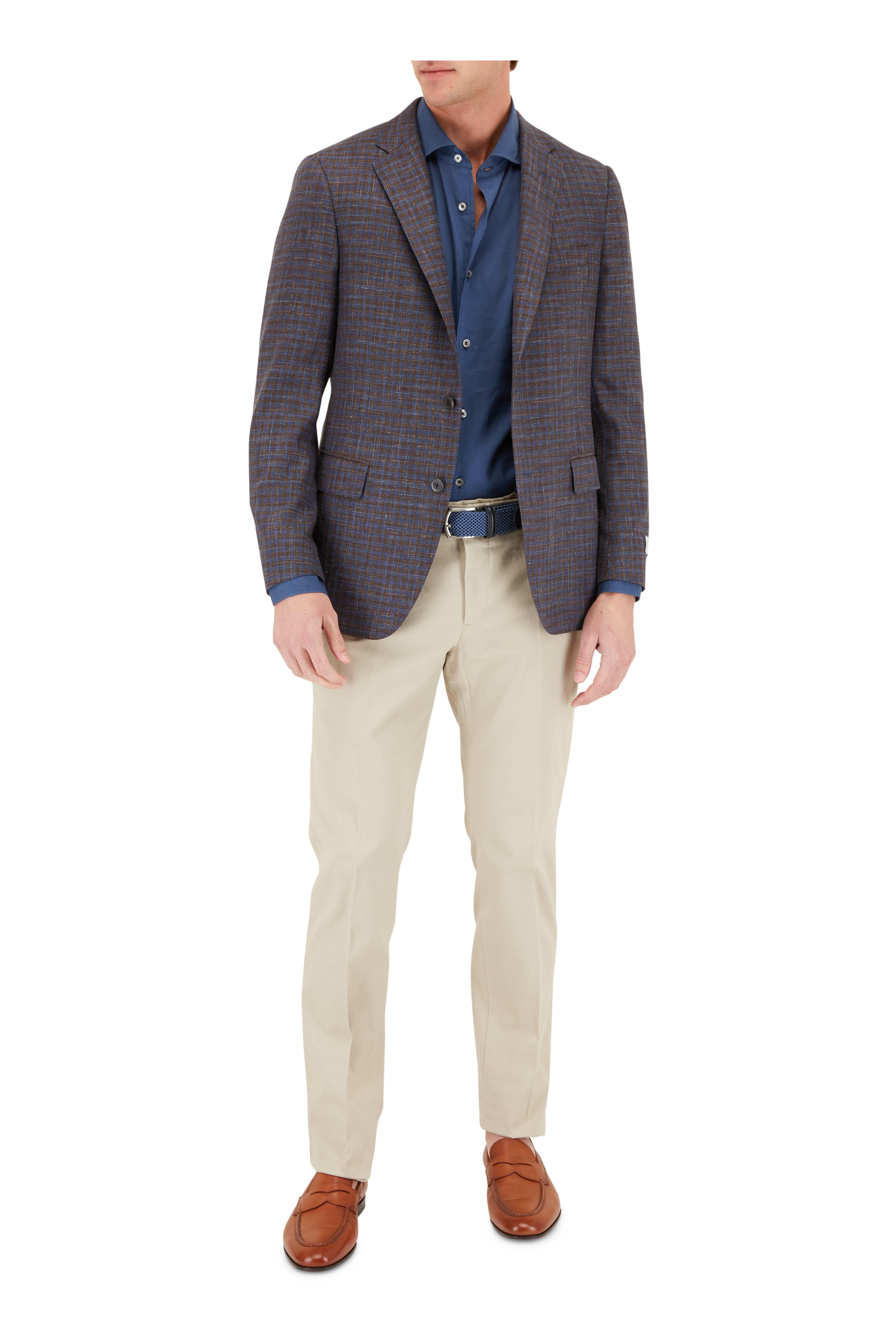 Samuelsohn - Brown & Blue Check Sportcoat | Mitchell Stores