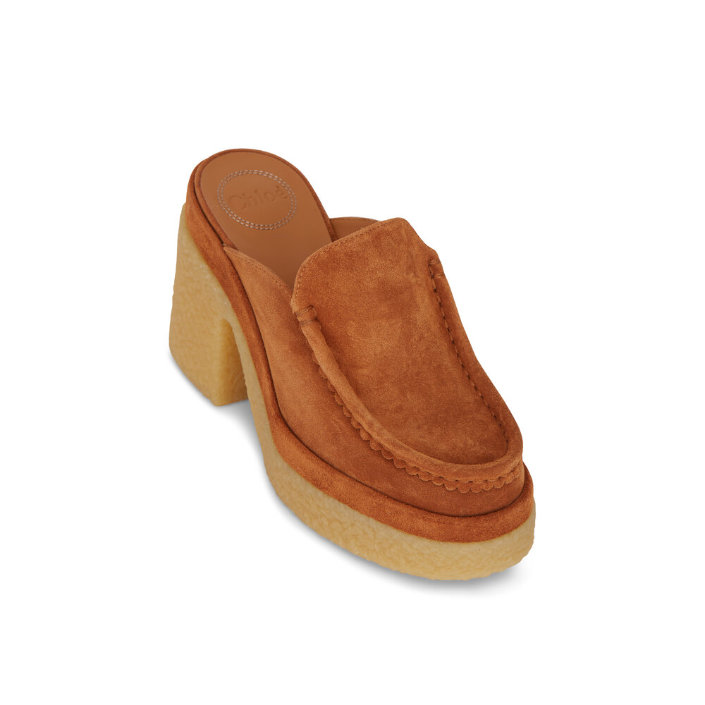 Chloé Jamie Ochre Suede Platform Mule, 80mm Mitchell Stores