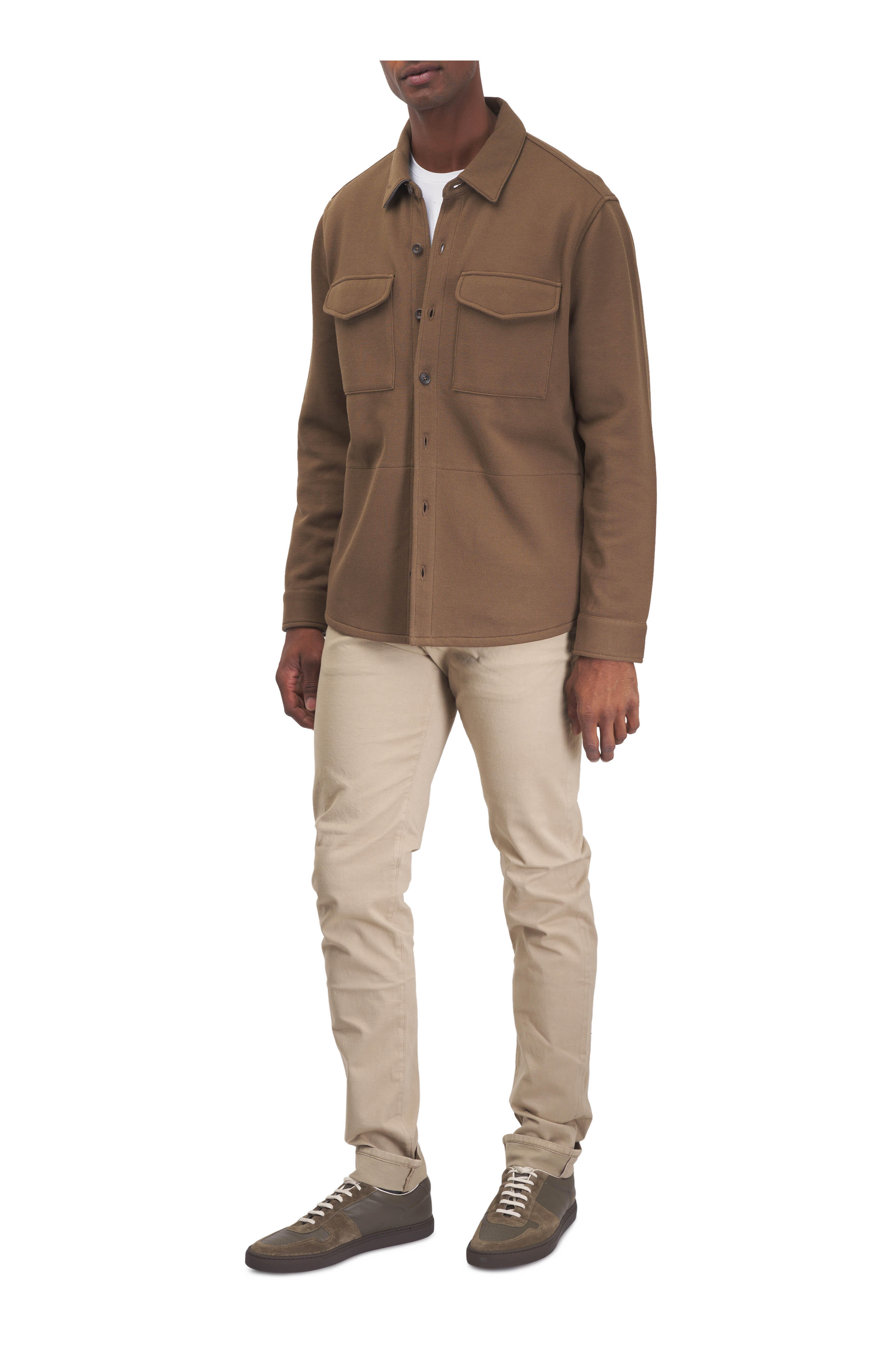 Vince - Brown Stretch Cotton Shacket