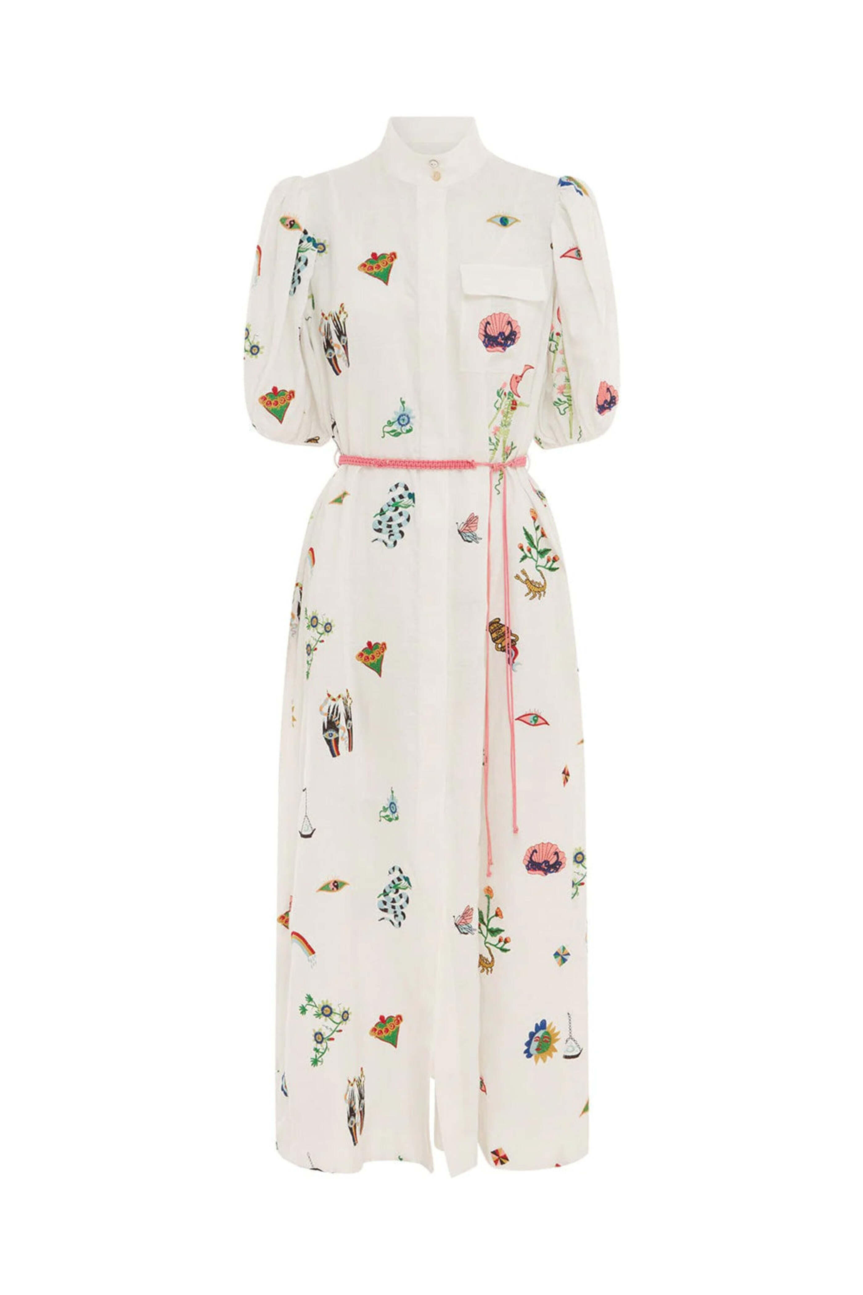 Alémais - Cream Embroidered Atticus Shirtdress