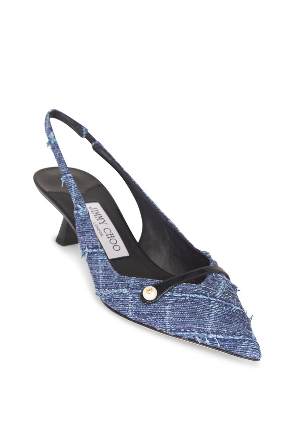 Jimmy Choo Amita Denim Marine Slingback, 45mm - view 1