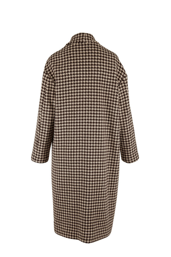 Nili Lotan - Kidman Mahogany & Beige Houndstooth Coat