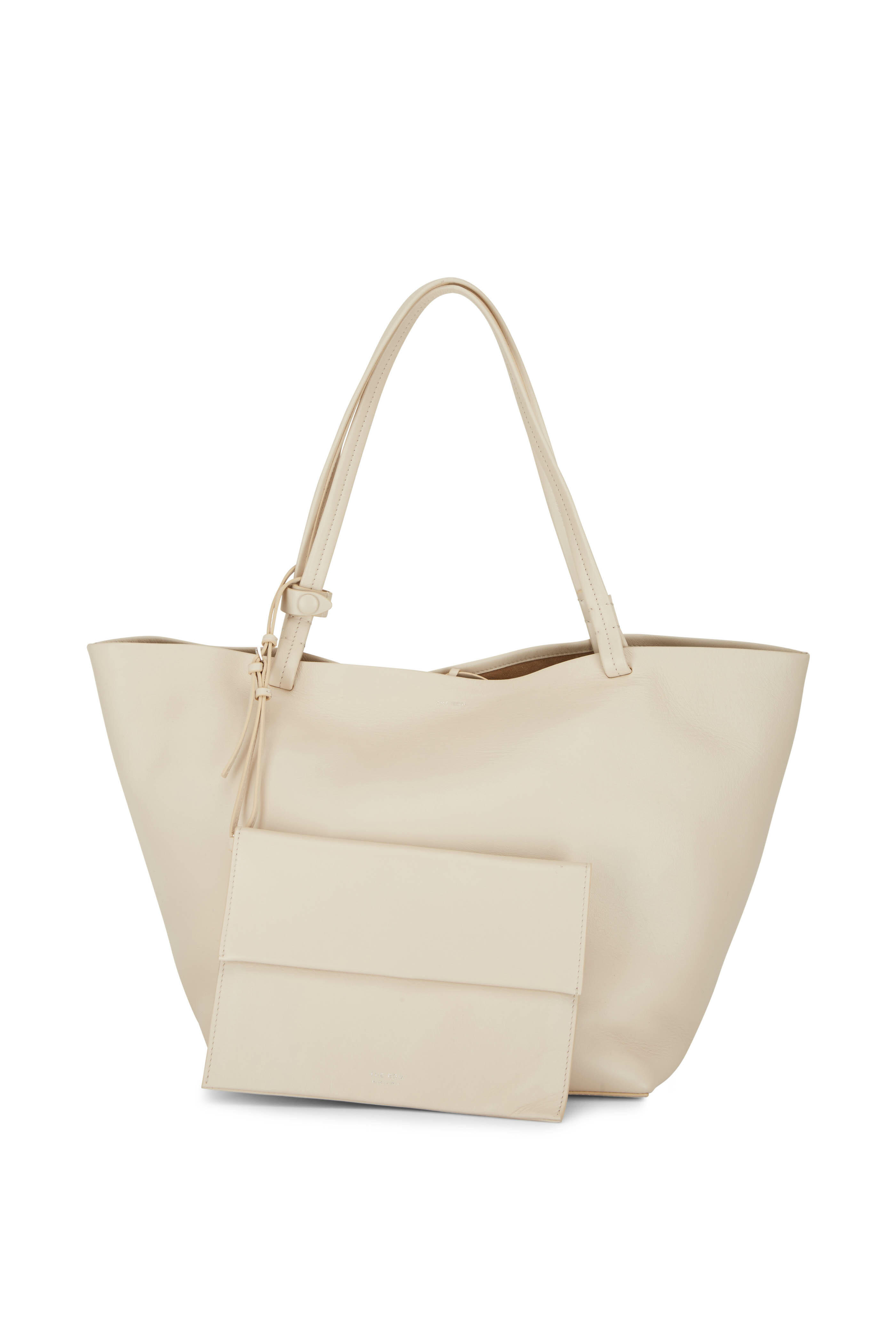 The Row - Park Tote Three Vanilla Smooth Leather Tote