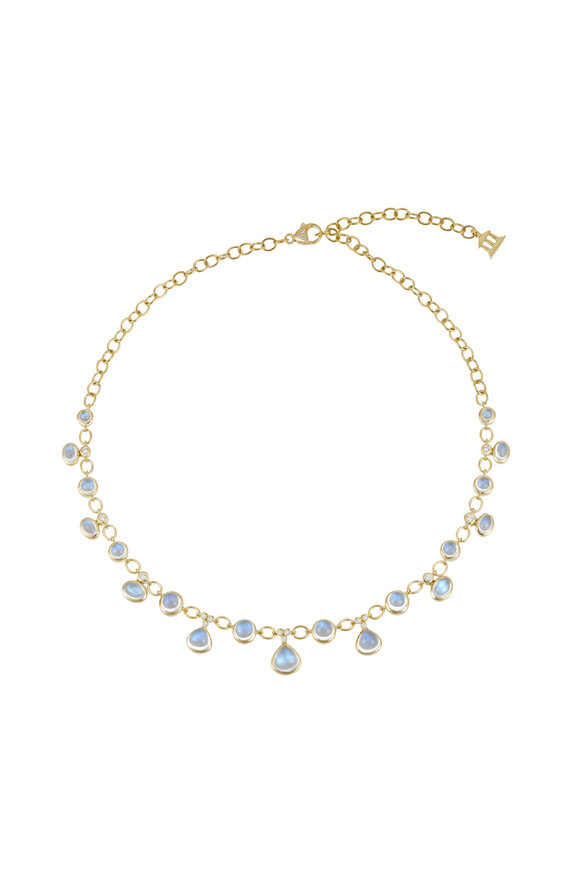 Temple St. Clair - Blue Moonstone & Diamond Theo Necklace