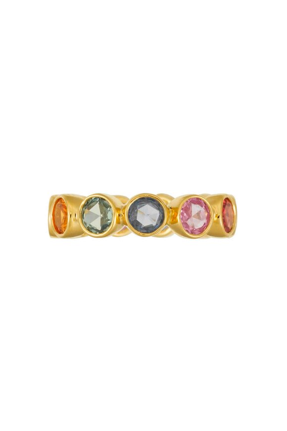 Temple St. Clair - 18K Yellow Gold Mixed Sapphire Eternity Band