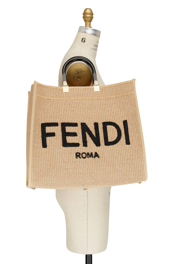 Fendi - Sunshine Logo Raffia Large Tote 