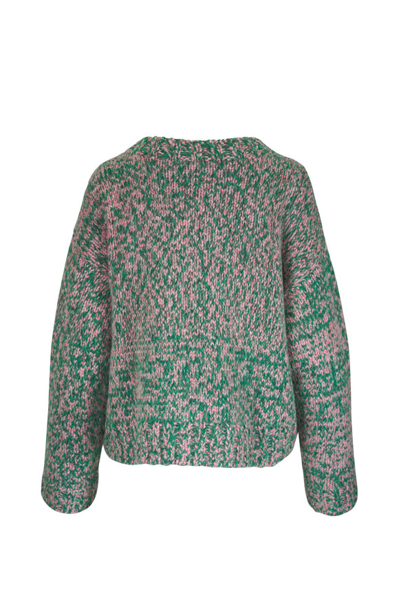Odeeh Russian Green & Pink Mélange Sweater - view 4