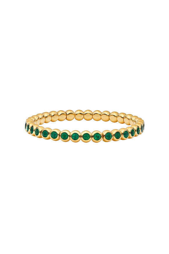 Ruchi 18k Yellow Gold Marguerite Emerald Bracelet - view 1