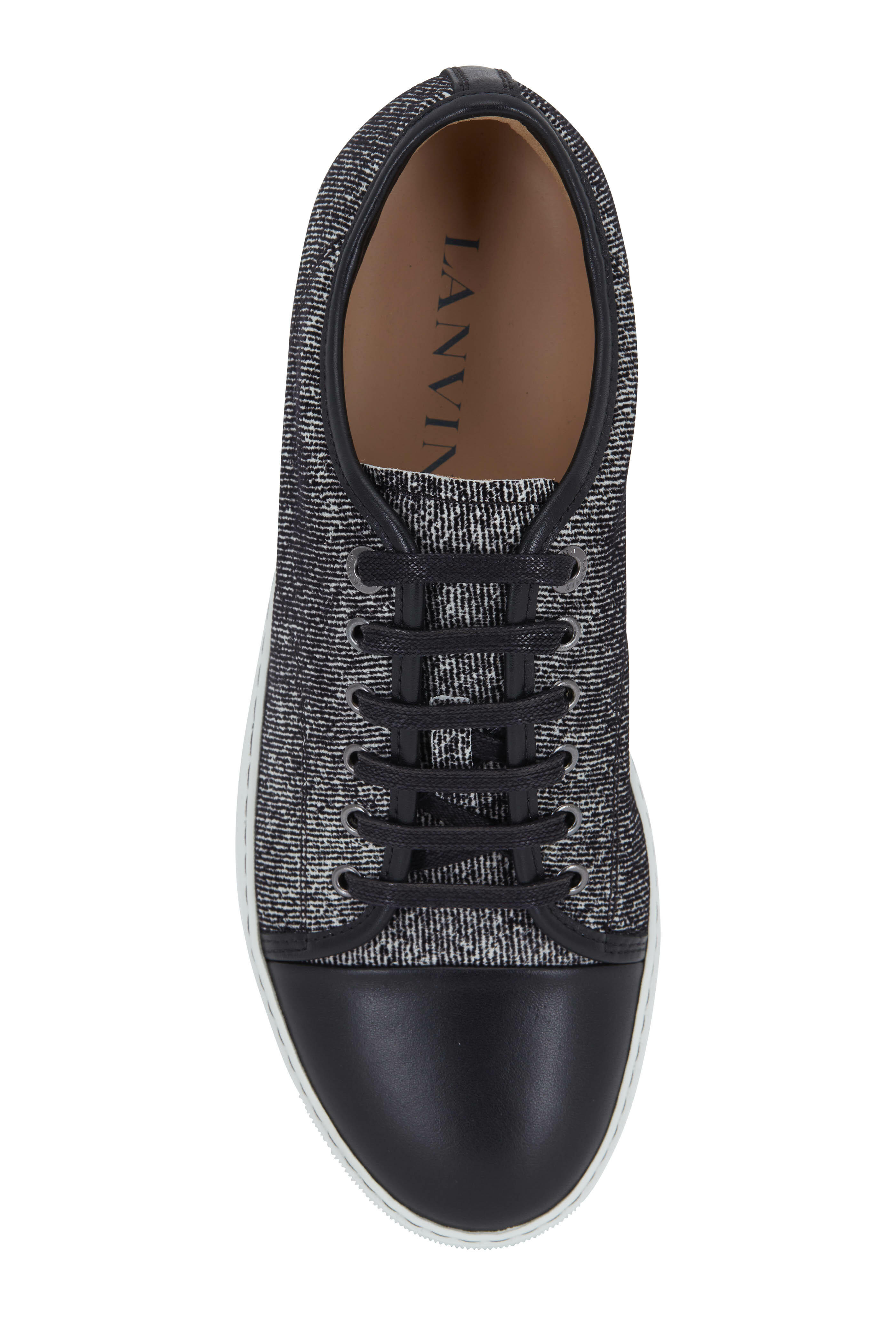 Black Leather Low-Top Sneakers with White Toe Caps and Gray Laces Rick Owens Avant-Garde: Style Guide & Iconic Sneakers main image 2
