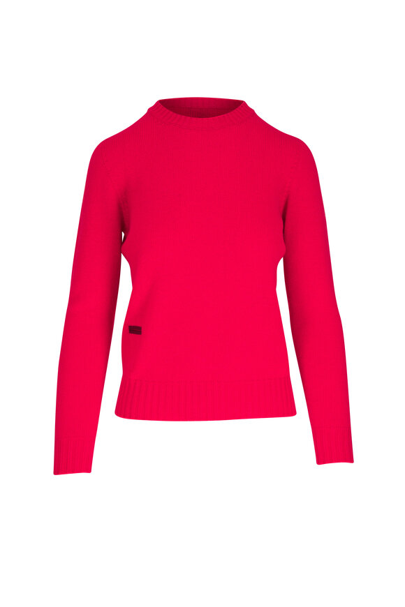 Agnona Red Cashmere Crewneck Sweater