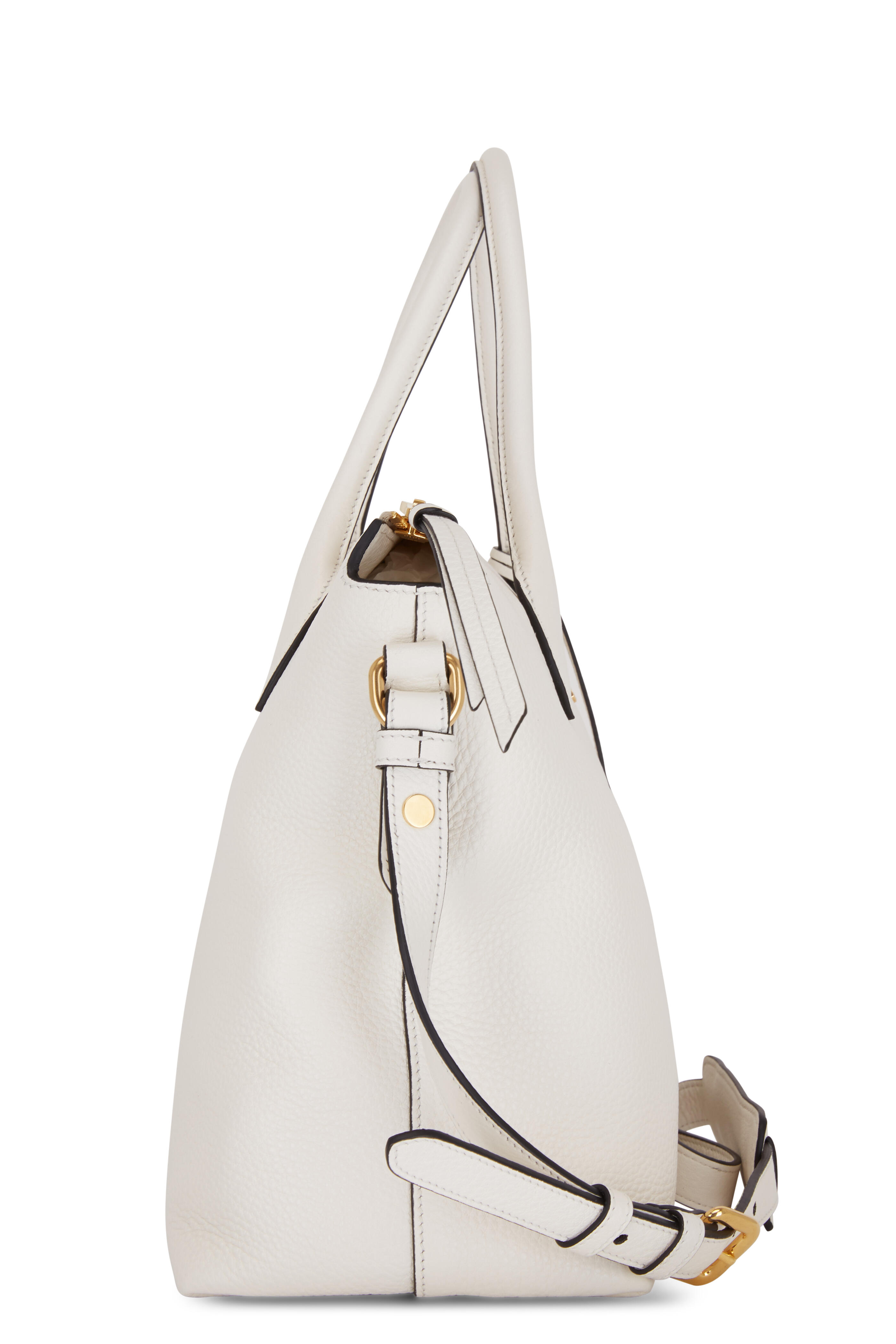 Prada - White Vitello Daino Leather Top Handle Bag