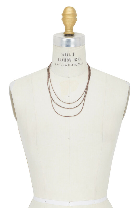 Brunello Cucinelli - Brown Hematite Wrap Convertible Necklace