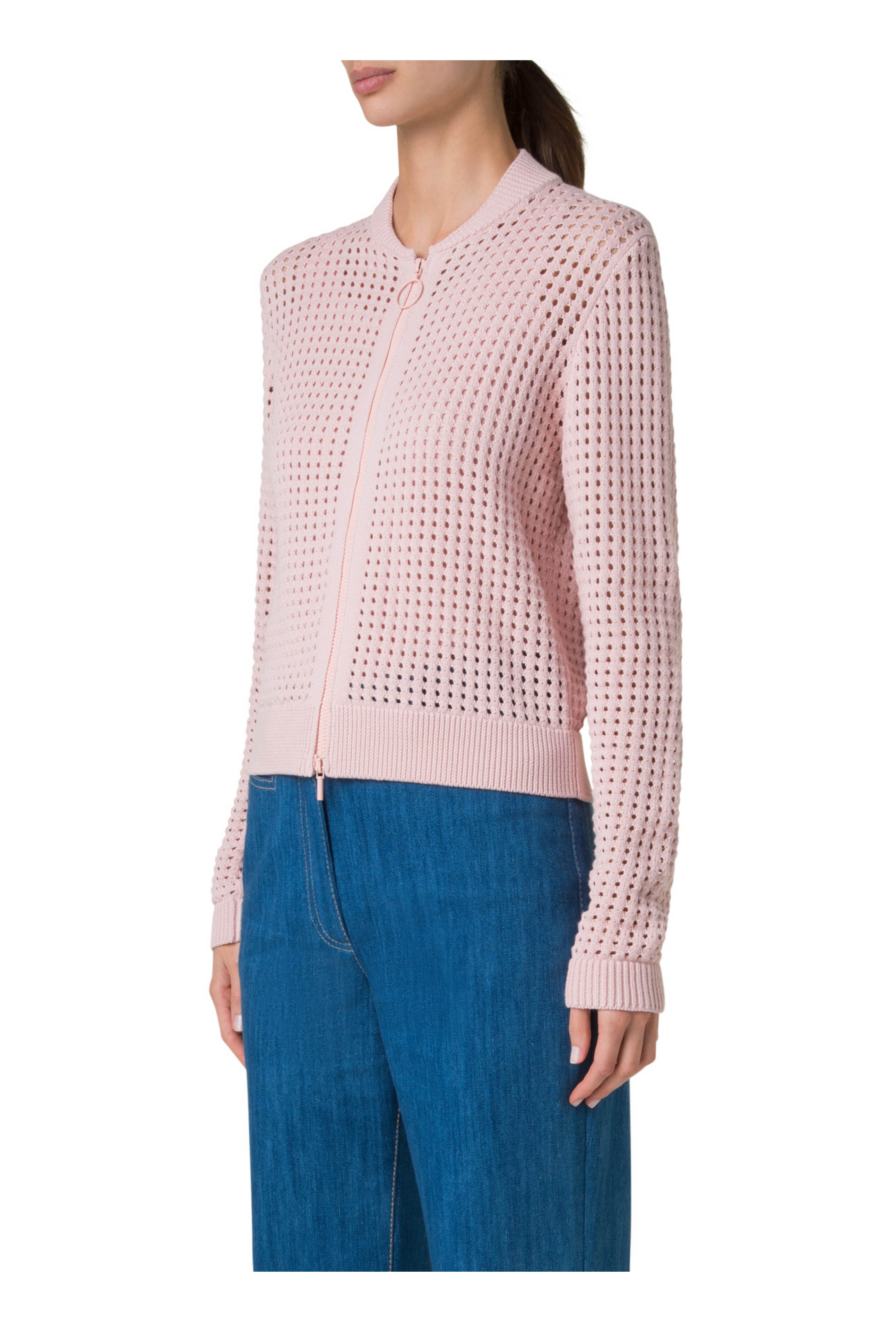 Akris Punto - Rose Full Zip Chunky Cotton Mesh Bomber