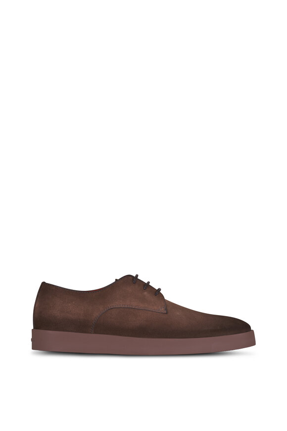Santoni Dilate Brown Suede Lace Up Dress Shoe - view 3