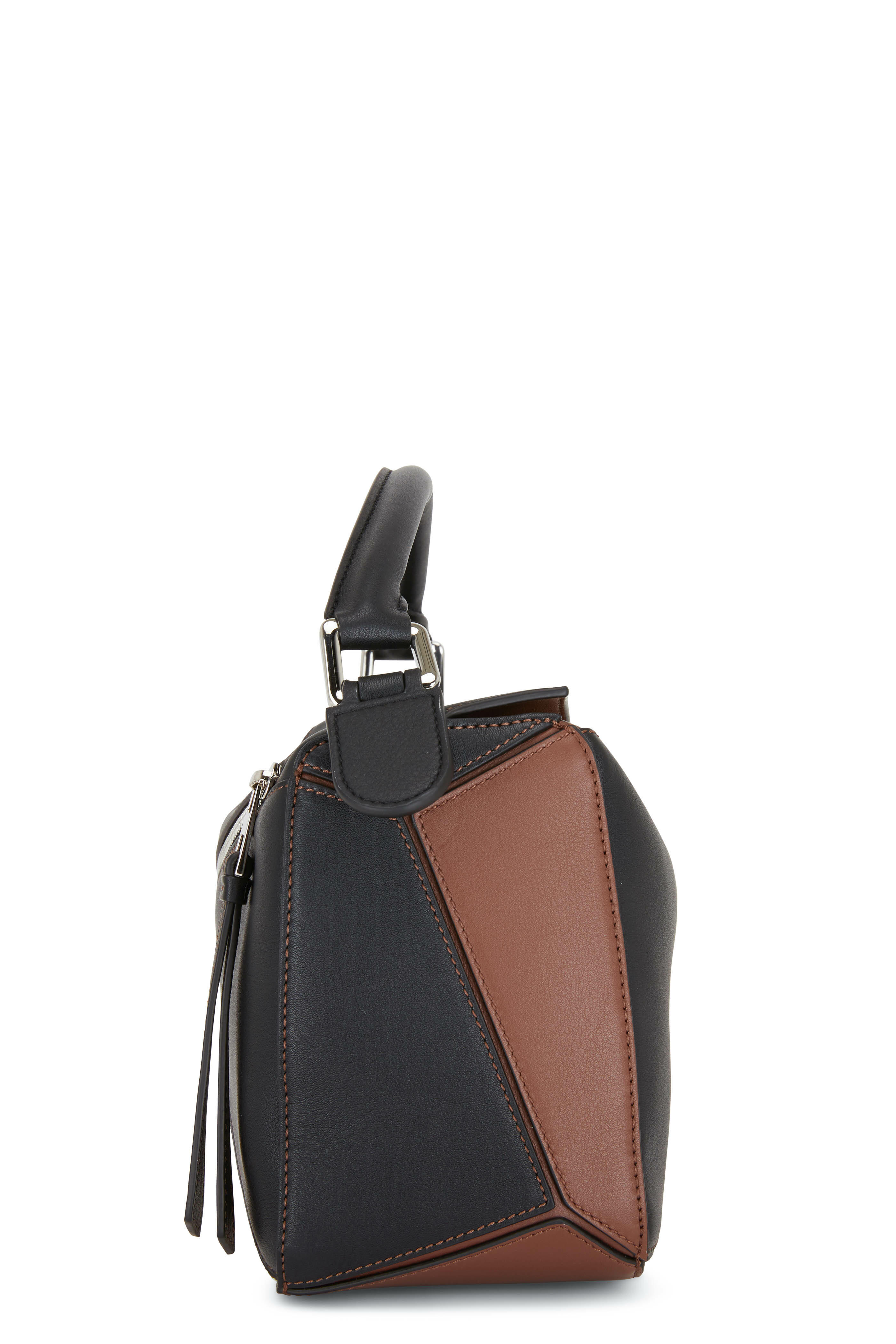 Loewe Puzzle Small Bag In Dark Taupe Leather in Brown
