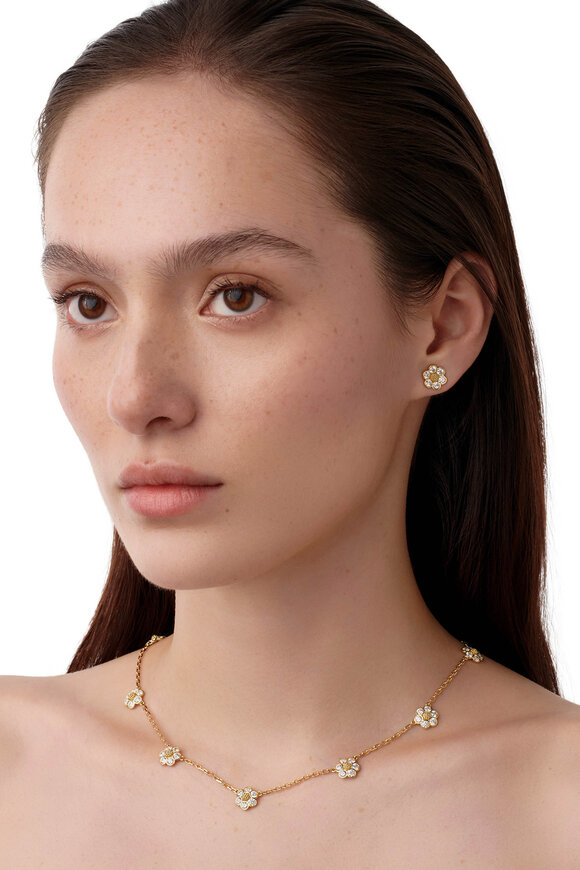 Temple St. Clair 18k Gold Diamond Fiori Necklace - view 2
