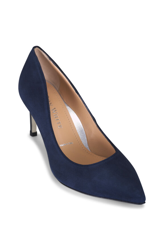 Ron White Cindy Navy Suede Pump, 75mm - view 1