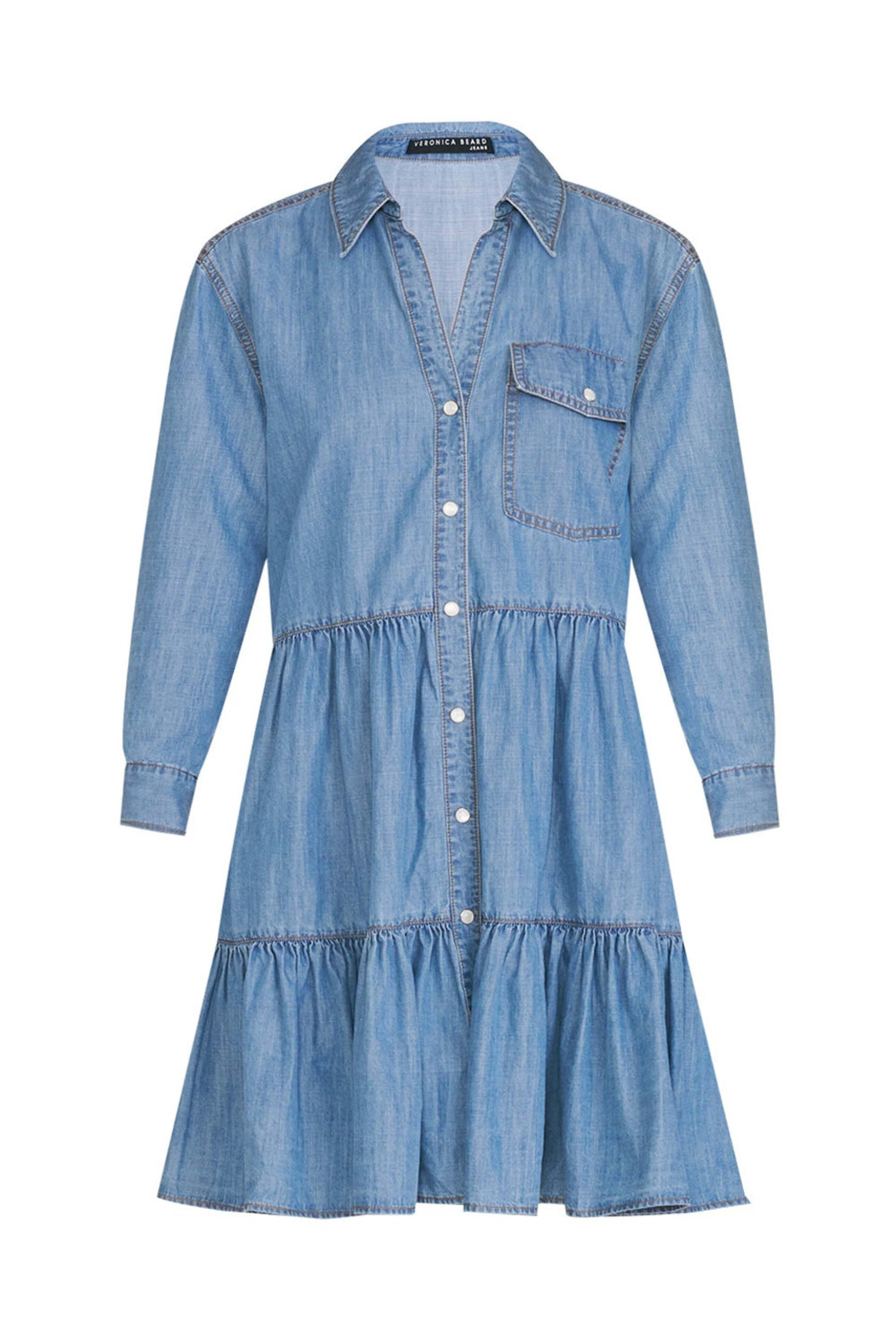 Veronica Beard - Light Indigo Atari Chambray Mini Dress