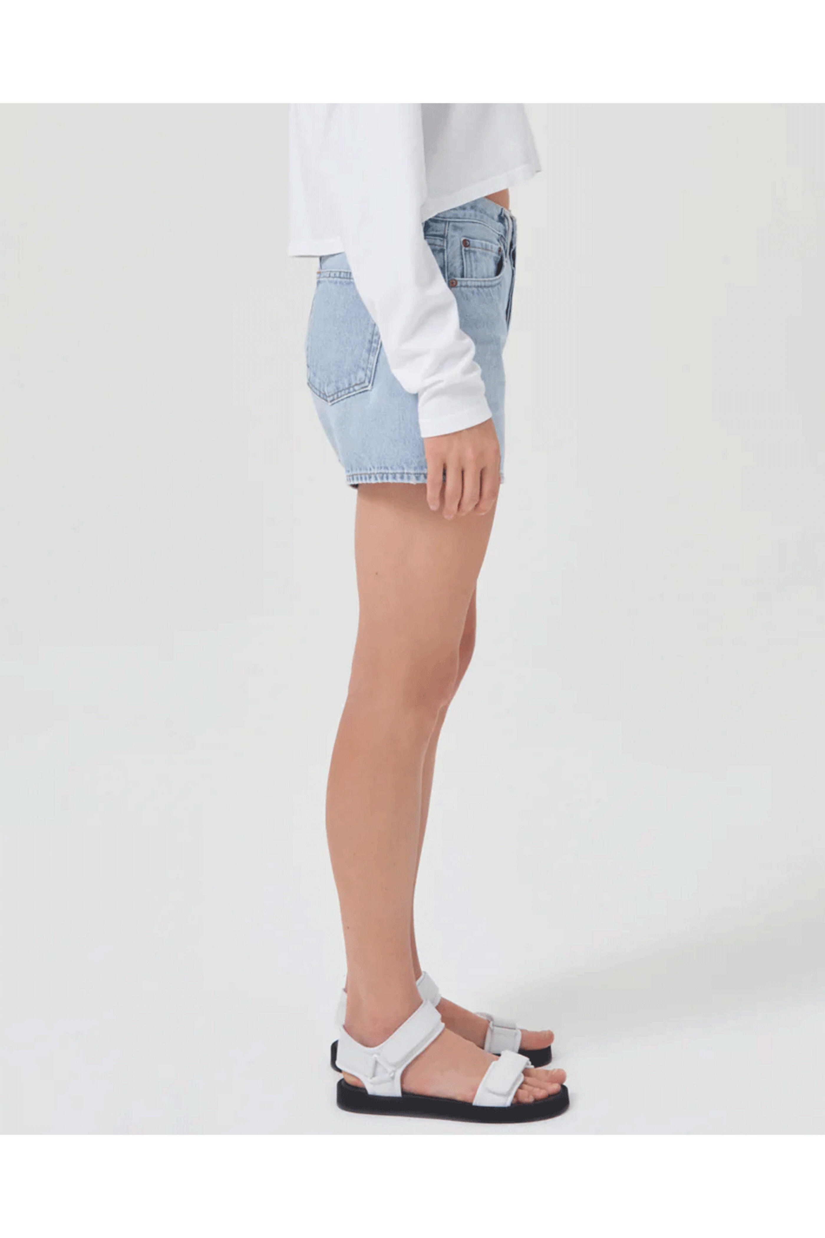Agolde - Parker Long Denim Short in Twister