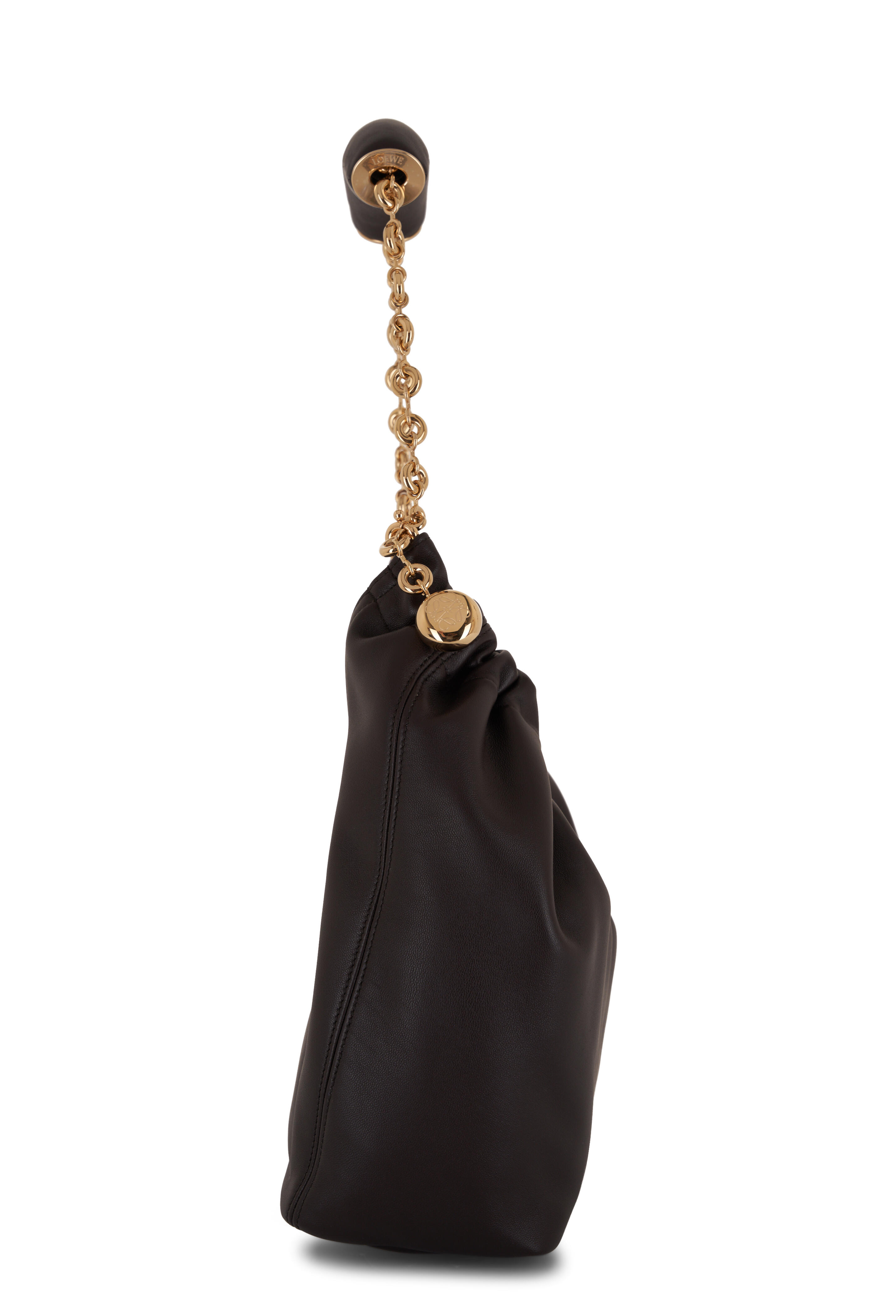 Loewe - Small Squeeze Chocolate Leather Shoulder Bag