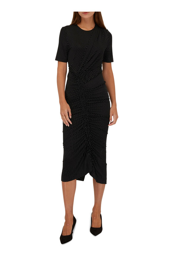 Akris Punto - Black & White Dot Jersey Midi Dress