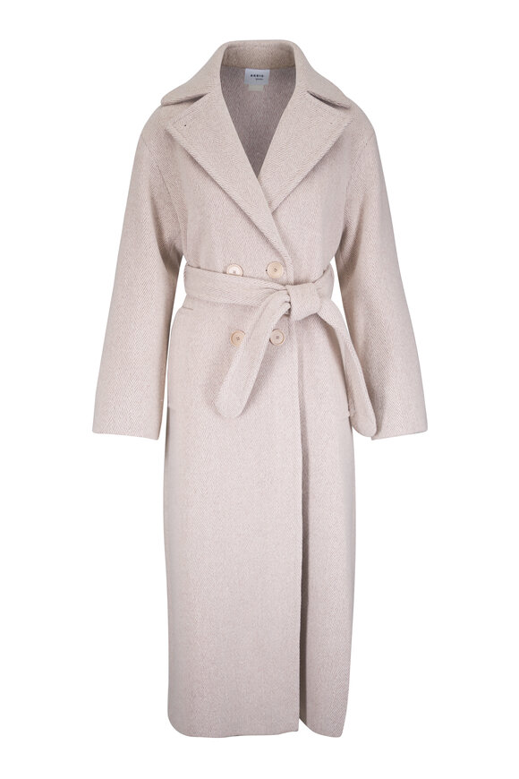 Akris Punto Oat Wool Blend Herringbone Maxi Coat - view 1