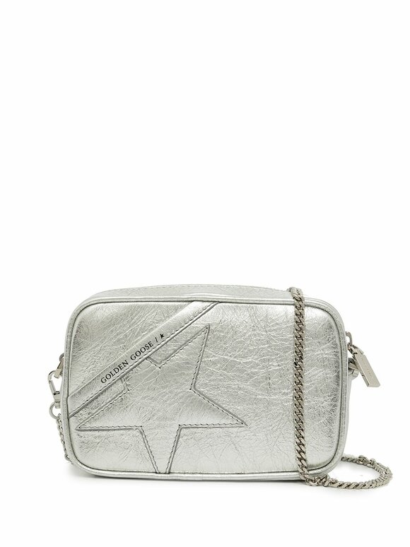 Golden Goose - Mini Star Silver Laminated Leather Crossbody