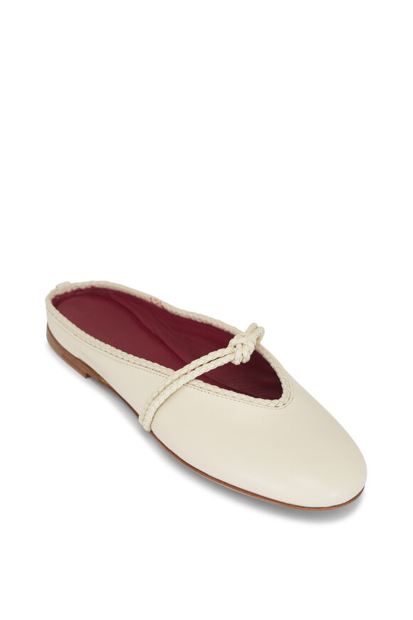 Bottega Veneta Lucia Sea Salt Mary Jane Ballerina Flat