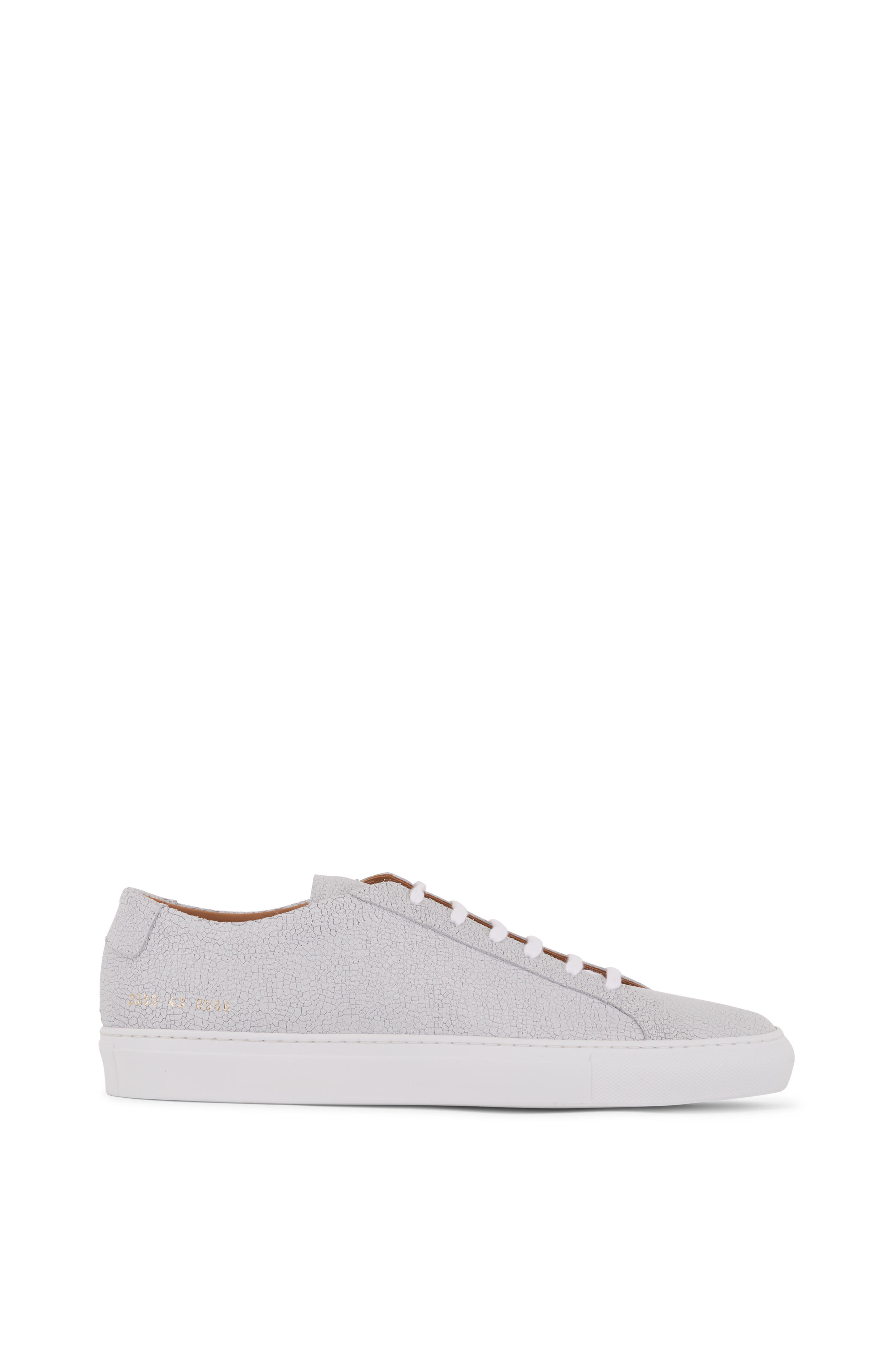 Common Projects - Achilles Light Gray Cracked Leather Sneaker