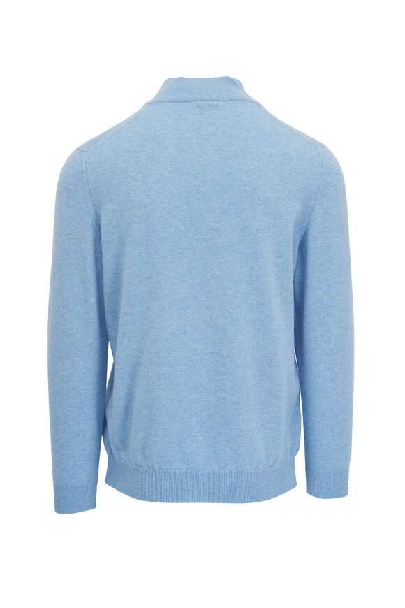 Kiton - Baby Blue Cashmere Quarter Zip Pullover 