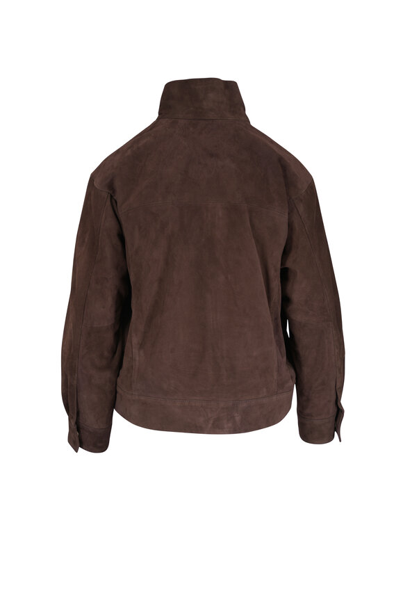 Nili Lotan Cirque Chocolate Brown Suede Jacket - view 3