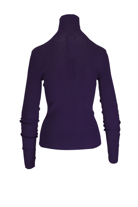 Akris - Dark Purple Cashmere & Silk Turtleneck 