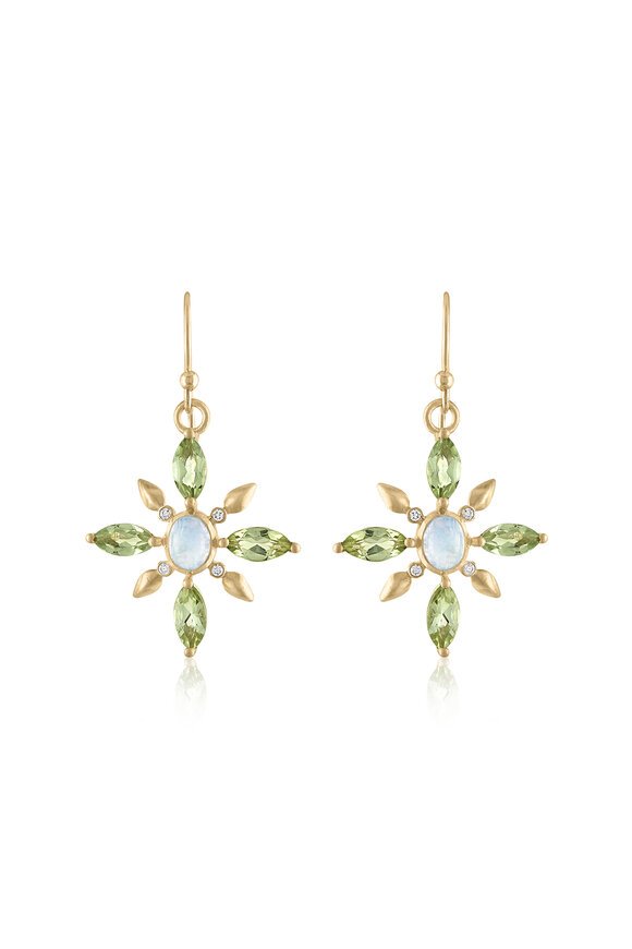Loriann Cassia Star Gazer Moonstone & Tourmaline Earrings